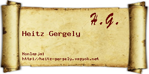 Heitz Gergely névjegykártya